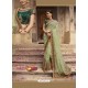 Sea Green Organza Thread And Jari Embroidered Designer Wedding Saree