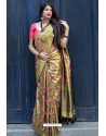 Golden Moukthika Silk Jaquard Work Designer Saree