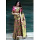 Glowing Gold Moukthika Silk Jaquard Work Designer Saree