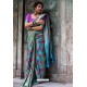 Blue Moukthika Silk Jaquard Work Designer Saree