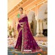 Purple Fancy Heavy Embroidered Designer Wedding Saree