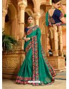 Dark Green Fancy Heavy Embroidered Designer Wedding Saree