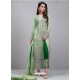 Green Georgette Hand Worked Straight Suit