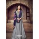 Silver Heavy Tapeta Sarteen And Tapeta Silk Embroidered Floor Length Suit