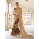 Beige Art Silk And Georgette Heavy Embroidered Party Wear Saree