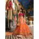 Orange And Rani Banarasi Silk Heavy Embroidered Designer Lehenga Choli