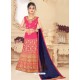 Hot Pink Japan Silk Embroidered Lehenga Choli