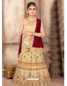 Golden Japan Silk Embroidered Lehenga Choli