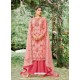 Pink Tissu With Inner Rasel Net Embroidered Palazzo Suit