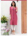 Hot Pink Rayon Readymade Kurti