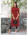 Maroon Rayon Readymade Kurti