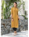 Mustard Rayon Readymade Kurti