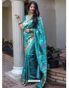 Turquoise Banarasi Patola Silk Designer Saree