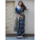 Navy Blue Banarasi Patola Silk Designer Saree