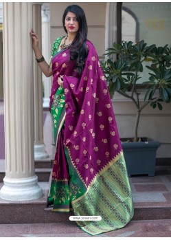 Purple Banarasi Patola Silk Designer Saree