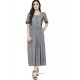 Grey Cotton Flex Printed Kurti