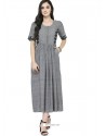 Grey Cotton Flex Printed Kurti