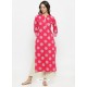 Fuchsia Cotton Printed Kurti