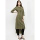 Mehendi Green Cotton Blend Printed Kurti