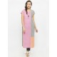 Pink and Multi Cotton Blend Printed Kurti