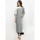 Grey And White Cotton Printed Kurti