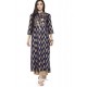 Navy Blue Viscose Rayon Printed Kurti