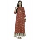 Wine Viscose Rayon Printed Kurti