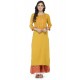 Yellow Rayon Printed Kurti