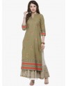 Perfect Mehendi Green Cotton Blend Printed Kurti