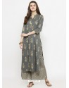 Fabulous Grey Rayon Printed Kurti