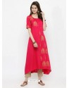 Crimson Rayon Printed Kurti