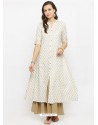 Adorable White Rayon Printed Kurti