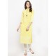 Eye Catching Yellow Cotton Blend Printed Kurti