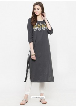 Carbon Cotton Blend Printed Kurti