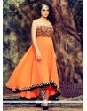 Kangna Ranaut Orange Georgette And Velvet Anarkali Suit