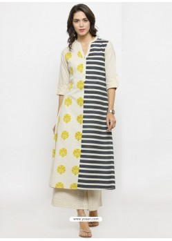 Stunning Multi Colour Cotton Blend Printed Kurti