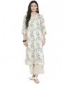 White Rayon Printed Kurti