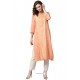 Light Orange Rayon Printed Kurti