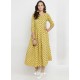 Yellow Rayon Printed Kurti