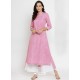 Pink Pure Cotton Printed Kurti