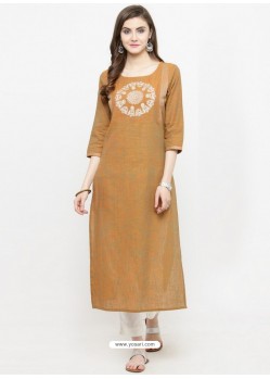 Marigold Cotton Blend Printed Kurti