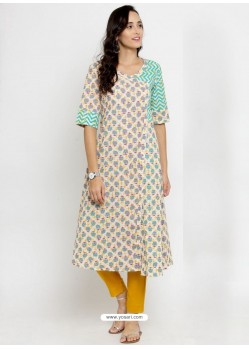 Pleasing Multi Colour Cotton Blend Printed Kurti