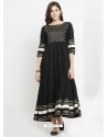 Black Viscose Rayon Printed Kurti