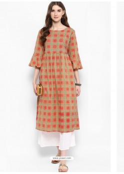 Elegant Multi Colour Cotton Blend Printed Kurti