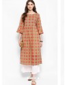 Elegant Multi Colour Cotton Blend Printed Kurti