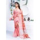 Pink Pure Linen Printed Saree