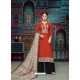 Red Modal Chanderi Cotton Embroidered Palazzo Suit