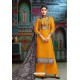 Yellow Modal Chanderi Cotton Embroidered Palazzo Suit