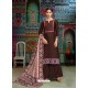 Coffee Brown Modal Chanderi Cotton Embroidered Palazzo Suit