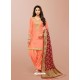 Orange Pure Jaam Silk Embroidered Patiala Suit